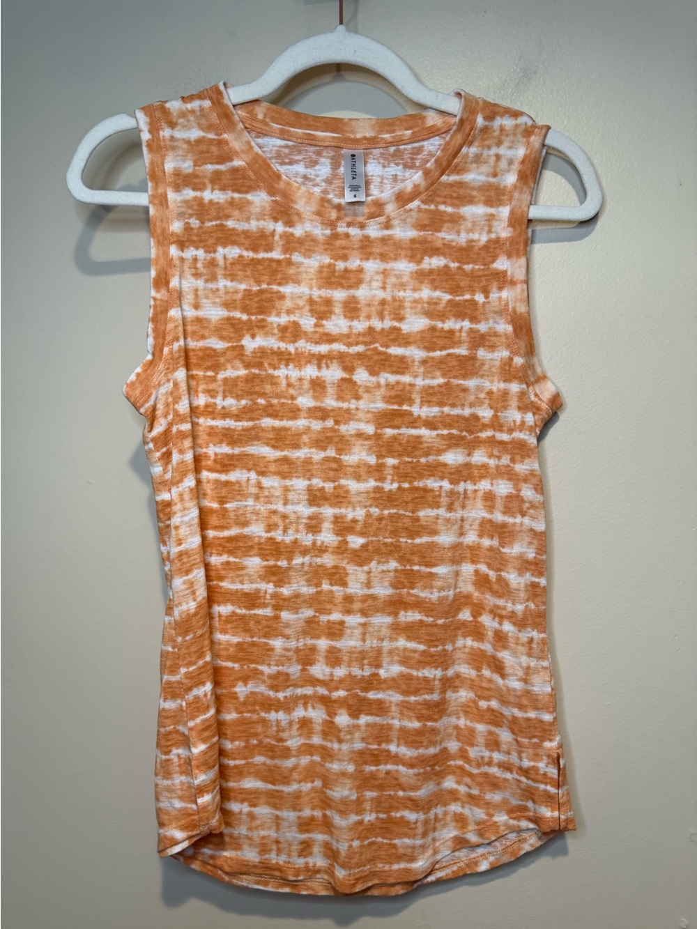 Athleta Breezy Striped Tank Top Tie Dye Warm Sunset Orange Plus Size small